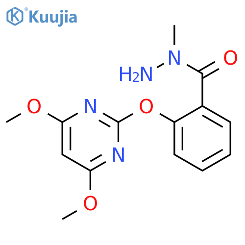 Benzoic acid, 2-[(4,6-dimethoxy-2-pyrimidinyl)oxy]-, 1-methylhydrazide structure