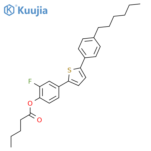 Pentanoic acid, 2-fluoro-4-[5-(4-hexylphenyl)-2-thienyl]phenyl ester structure
