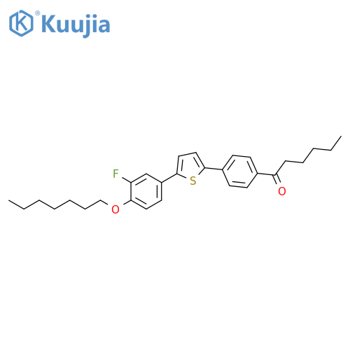 1-Hexanone, 1-[4-[5-[3-fluoro-4-(heptyloxy)phenyl]-2-thienyl]phenyl]- structure