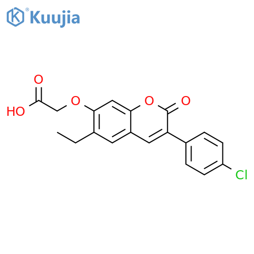 Acetic acid,[[3-(4-chlorophenyl)-6-ethyl-2-oxo-2H-1-benzopyran-7-yl]oxy]- structure