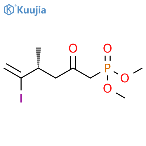 Phosphonic acid, (5-iodo-4-methyl-2-oxo-5-hexenyl)-, dimethyl ester, (R)- (9CI) structure