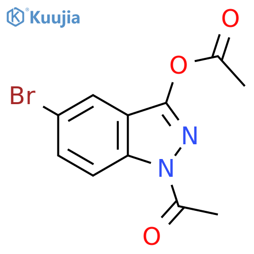 1H-Indazol-3-ol, 1-acetyl-5-bromo-, acetate (ester) structure