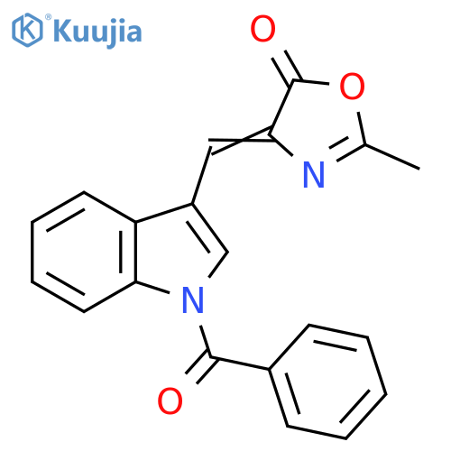 1H-Indole, 1-benzoyl-3-[(2-methyl-5-oxo-4(5H)-oxazolylidene)methyl]- structure