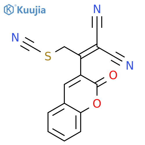 Thiocyanic acid, 3,3-dicyano-2-(2-oxo-2H-1-benzopyran-3-yl)-2-propen-1-yl ester structure