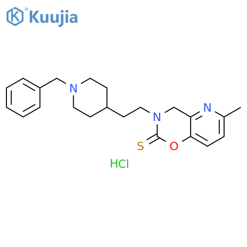 2H-Pyrido[2,3-e]-1,3-oxazine-2-thione, 3,4-dihydro-6-methyl-3-[2-[1-(phenylmethyl)-4-piperidinyl]ethyl]-, hydrochloride (1:1) structure