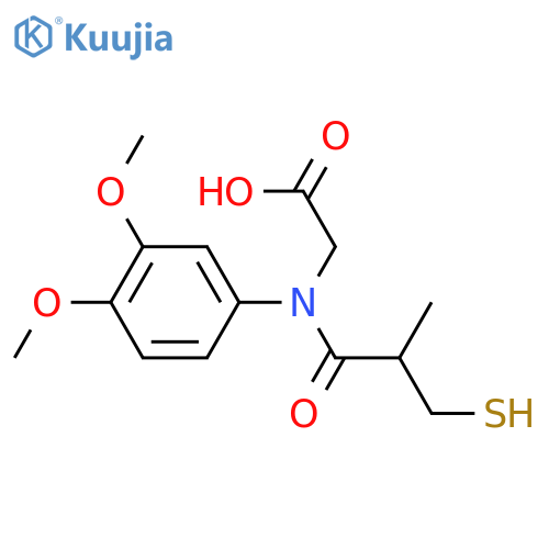 Glycine,N-(3,4-dimethoxyphenyl)-N-(3-mercapto-2-methyl-1-oxopropyl)- structure