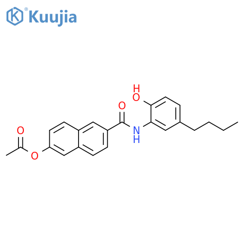 2-Naphthalenecarboxamide, 6-(acetyloxy)-N-(5-butyl-2-hydroxyphenyl)- structure