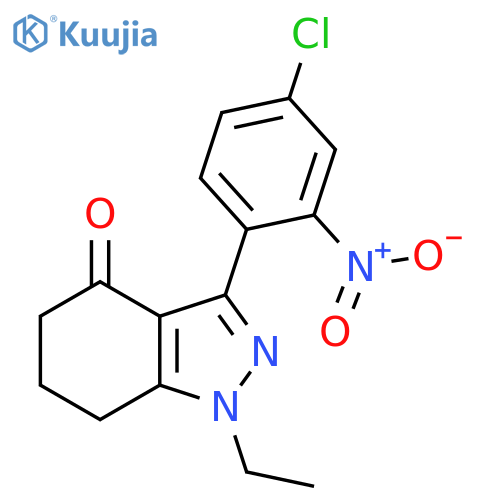 4H-Indazol-4-one, 3-(4-chloro-2-nitrophenyl)-1-ethyl-1,5,6,7-tetrahydro- structure