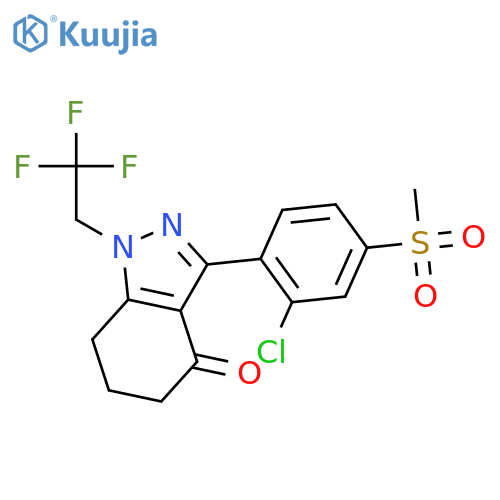 4H-Indazol-4-one,3-[2-chloro-4-(methylsulfonyl)phenyl]-1,5,6,7-tetrahydro-1-(2,2,2-trifluoroethyl)- structure