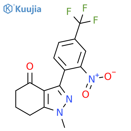 4H-Indazol-4-one,1,5,6,7-tetrahydro-1-methyl-3-[2-nitro-4-(trifluoromethyl)phenyl]- structure