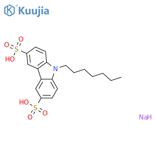 9H-Carbazole-3,6-disulfonic acid, 9-heptyl-, disodium salt structure