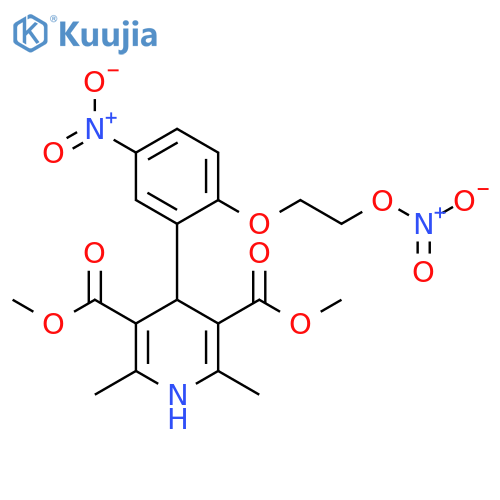 3,5-Pyridinedicarboxylic acid, 1,4-dihydro-2,6-dimethyl-4-[5-nitro-2-[2-(nitrooxy)ethoxy]phenyl]-, 3,5-dimethyl ester structure