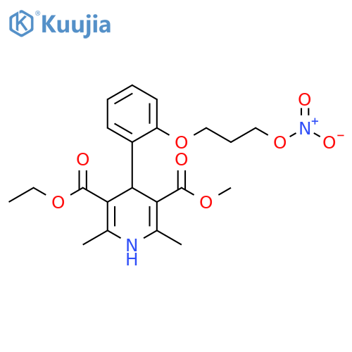3,5-Pyridinedicarboxylic acid, 1,4-dihydro-2,6-dimethyl-4-[2-[3-(nitrooxy)propoxy]phenyl]-, 3-ethyl 5-methyl ester structure
