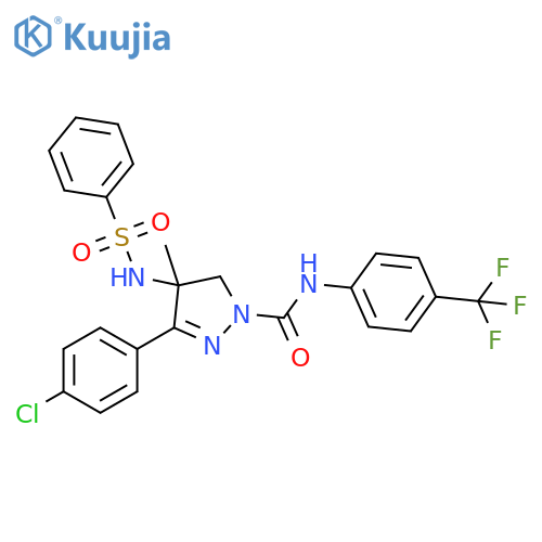 1H-Pyrazole-1-carboxamide,3-(4-chlorophenyl)-4,5-dihydro-4-methyl-4-[(phenylsulfonyl)amino]-N-[4-(trifluoromethyl)phenyl]- structure