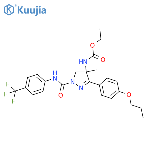 Carbamic acid, [4,5-dihydro-4-methyl-3-(4-propoxyphenyl)-1-[[[4-(trifluoromethyl)phenyl]amino]carbonyl]-1H-pyrazol-4-yl]-, ethyl ester (9CI) structure