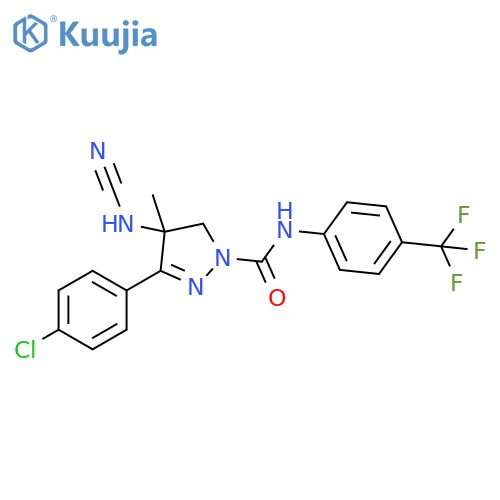 1H-Pyrazole-1-carboxamide,3-(4-chlorophenyl)-4-(cyanoamino)-4,5-dihydro-4-methyl-N-[4-(trifluoromethyl)phenyl]- structure