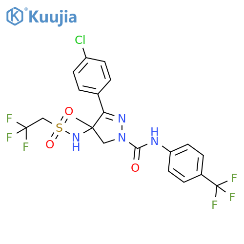 1H-Pyrazole-1-carboxamide,3-(4-chlorophenyl)-4,5-dihydro-4-methyl-4-[[(2,2,2-trifluoroethyl)sulfonyl]amino]-N-[4-(trifluoromethyl)phenyl]- structure