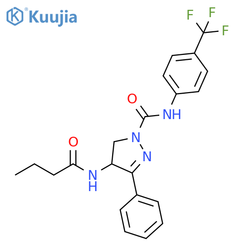 1H-Pyrazole-1-carboxamide,4,5-dihydro-4-[(1-oxobutyl)amino]-3-phenyl-N-[4-(trifluoromethyl)phenyl]- structure