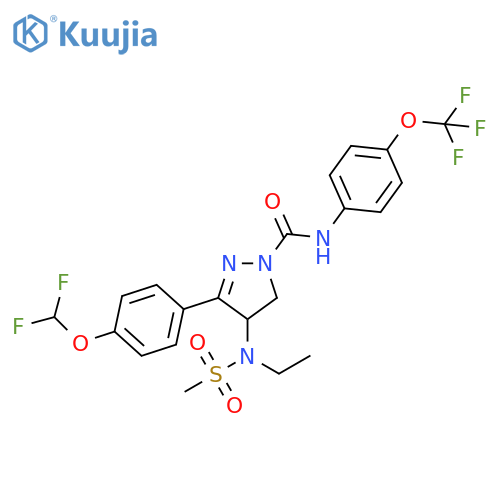 1H-Pyrazole-1-carboxamide,3-[4-(difluoromethoxy)phenyl]-4-[ethyl(methylsulfonyl)amino]-4,5-dihydro-N-[4-(trifluoromethoxy)phenyl]- structure