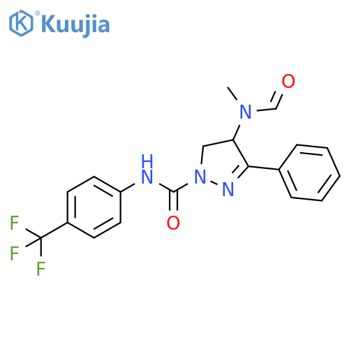 1H-Pyrazole-1-carboxamide,4-(formylmethylamino)-4,5-dihydro-3-phenyl-N-[4-(trifluoromethyl)phenyl]- structure