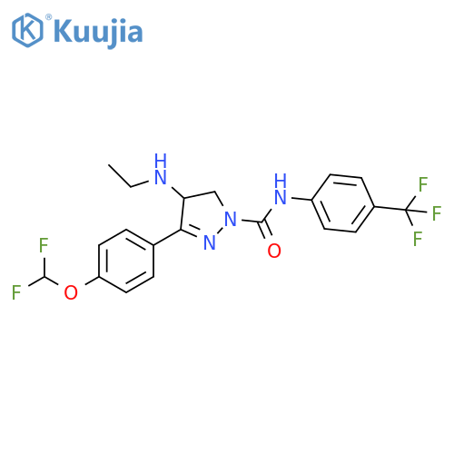 1H-Pyrazole-1-carboxamide,3-[4-(difluoromethoxy)phenyl]-4-(ethylamino)-4,5-dihydro-N-[4-(trifluoromethyl)phenyl]- structure