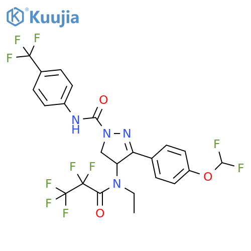 1H-Pyrazole-1-carboxamide,3-[4-(difluoromethoxy)phenyl]-4-[ethyl(2,2,3,3,3-pentafluoro-1-oxopropyl)amino]-4,5-dihydro-N-[4-(trifluoromethyl)phenyl]- structure