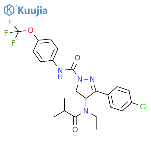 1H-Pyrazole-1-carboxamide,3-(4-chlorophenyl)-4-[ethyl(2-methyl-1-oxopropyl)amino]-4,5-dihydro-N-[4-(trifluoromethoxy)phenyl]- structure