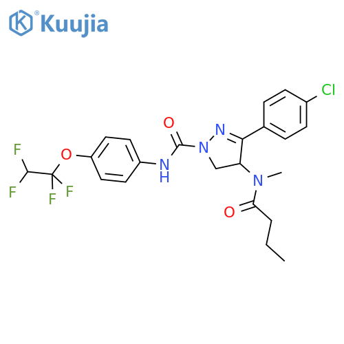 1H-Pyrazole-1-carboxamide,3-(4-chlorophenyl)-4,5-dihydro-4-[methyl(1-oxobutyl)amino]-N-[4-(1,1,2,2-tetrafluoroethoxy)phenyl]- structure