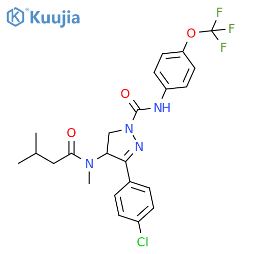 1H-Pyrazole-1-carboxamide,3-(4-chlorophenyl)-4,5-dihydro-4-[methyl(3-methyl-1-oxobutyl)amino]-N-[4-(trifluoromethoxy)phenyl]- structure