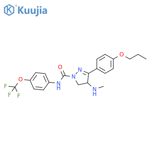 1H-Pyrazole-1-carboxamide,4,5-dihydro-4-(methylamino)-3-(4-propoxyphenyl)-N-[4-(trifluoromethoxy)phenyl]- structure