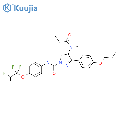 1H-Pyrazole-1-carboxamide,4,5-dihydro-4-[methyl(1-oxopropyl)amino]-3-(4-propoxyphenyl)-N-[4-(1,1,2,2-tetrafluoroethoxy)phenyl]- structure