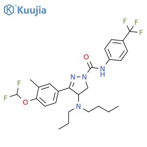 1H-Pyrazole-1-carboxamide,4-(butylpropylamino)-3-[4-(difluoromethoxy)-3-methylphenyl]-4,5-dihydro-N-[4-(trifluoromethyl)phenyl]- structure