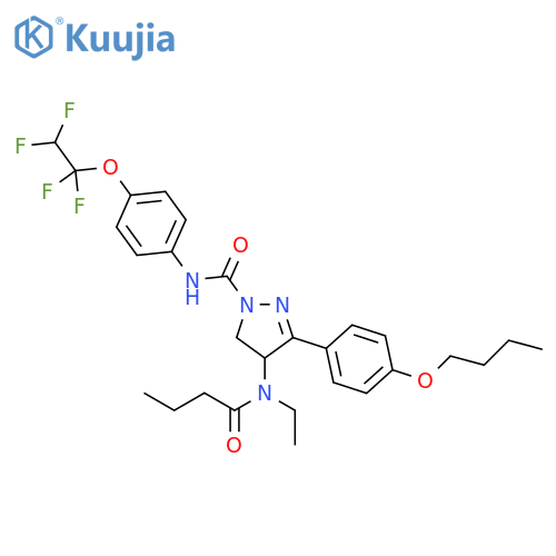 1H-Pyrazole-1-carboxamide,3-(4-butoxyphenyl)-4-[ethyl(1-oxobutyl)amino]-4,5-dihydro-N-[4-(1,1,2,2-tetrafluoroethoxy)phenyl]- structure