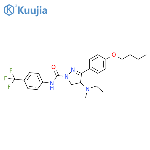 1H-Pyrazole-1-carboxamide,3-(4-butoxyphenyl)-4-(ethylmethylamino)-4,5-dihydro-N-[4-(trifluoromethyl)phenyl]- structure