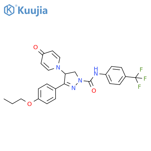 1H-Pyrazole-1-carboxamide,4,5-dihydro-4-(4-oxo-1(4H)-pyridinyl)-3-(4-propoxyphenyl)-N-[4-(trifluoromethyl)phenyl]- structure