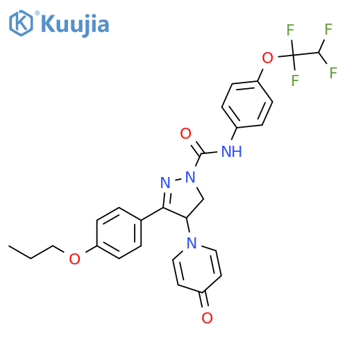 1H-Pyrazole-1-carboxamide,4,5-dihydro-4-(4-oxo-1(4H)-pyridinyl)-3-(4-propoxyphenyl)-N-[4-(1,1,2,2-tetrafluoroethoxy)phenyl]- structure