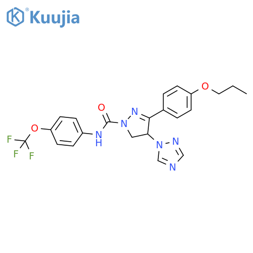1H-Pyrazole-1-carboxamide,4,5-dihydro-3-(4-propoxyphenyl)-4-(1H-1,2,4-triazol-1-yl)-N-[4-(trifluoromethoxy)phenyl]- structure