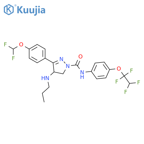 1H-Pyrazole-1-carboxamide,3-[4-(difluoromethoxy)phenyl]-4,5-dihydro-4-(propylamino)-N-[4-(1,1,2,2-tetrafluoroethoxy)phenyl]- structure