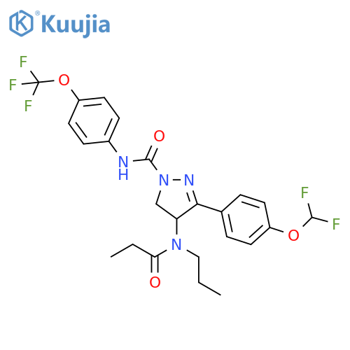 1H-Pyrazole-1-carboxamide,3-[4-(difluoromethoxy)phenyl]-4,5-dihydro-4-[(1-oxopropyl)propylamino]-N-[4-(trifluoromethoxy)phenyl]- structure