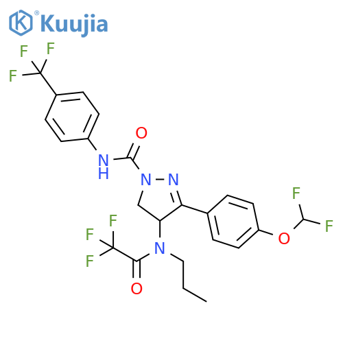 1H-Pyrazole-1-carboxamide,3-[4-(difluoromethoxy)phenyl]-4,5-dihydro-4-[propyl(trifluoroacetyl)amino]-N-[4-(trifluoromethyl)phenyl]- structure