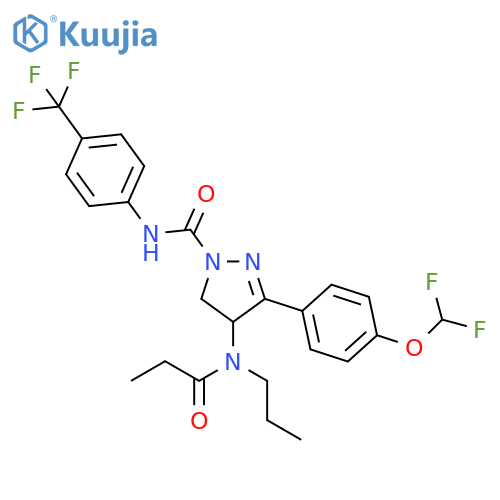 1H-Pyrazole-1-carboxamide,3-[4-(difluoromethoxy)phenyl]-4,5-dihydro-4-[(1-oxopropyl)propylamino]-N-[4-(trifluoromethyl)phenyl]- structure