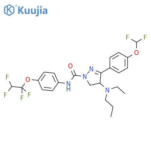 1H-Pyrazole-1-carboxamide,3-[4-(difluoromethoxy)phenyl]-4-(ethylpropylamino)-4,5-dihydro-N-[4-(1,1,2,2-tetrafluoroethoxy)phenyl]- structure