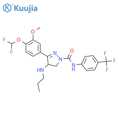 1H-Pyrazole-1-carboxamide,3-[4-(difluoromethoxy)-3-methoxyphenyl]-4,5-dihydro-4-(propylamino)-N-[4-(trifluoromethyl)phenyl]- structure