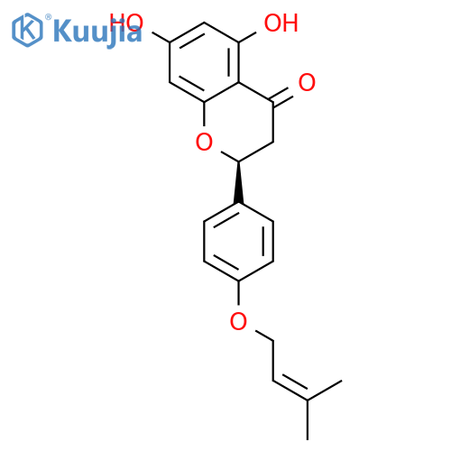 4H-1-Benzopyran-4-one,2,3-dihydro-5,7-dihydroxy-2-[4-[(3-methyl-2-buten-1-yl)oxy]phenyl]-, (2S)- structure