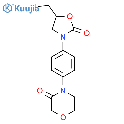 4-{4-[5-iodomethyl-2-oxo-1,3-oxazolidine-3-yl]-phenyl}-morpholine-3-one structure
