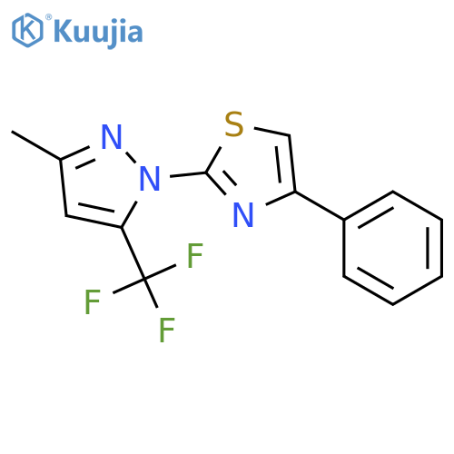 Thiazole, 2-[3-methyl-5-(trifluoromethyl)-1H-pyrazol-1-yl]-4-phenyl- structure