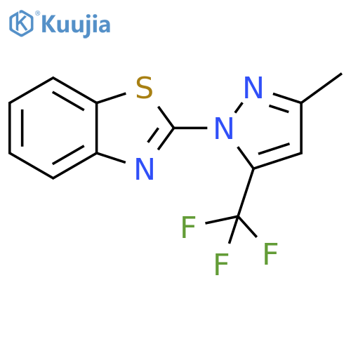 Benzothiazole, 2-[3-methyl-5-(trifluoromethyl)-1H-pyrazol-1-yl]- structure