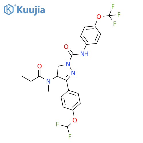 1H-Pyrazole-1-carboxamide,3-[4-(difluoromethoxy)phenyl]-4,5-dihydro-4-[methyl(1-oxopropyl)amino]-N-[4-(trifluoromethoxy)phenyl]- structure