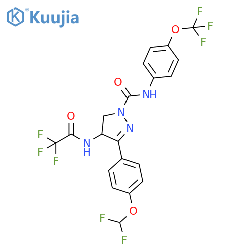 1H-Pyrazole-1-carboxamide,3-[4-(difluoromethoxy)phenyl]-4,5-dihydro-4-[(trifluoroacetyl)amino]-N-[4-(trifluoromethoxy)phenyl]- structure