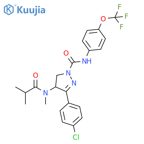 1H-Pyrazole-1-carboxamide,3-(4-chlorophenyl)-4,5-dihydro-4-[methyl(2-methyl-1-oxopropyl)amino]-N-[4-(trifluoromethoxy)phenyl]- structure